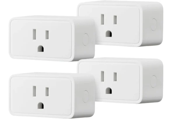 Amazon Basics Smart Plug, Works with Alexa Only, Voice Control, Remote APP Control, Schedule, Compact Design, Versatile, 2.4 GHz Wi-Fi, No Hub Required, 4-Pack, White