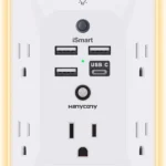 Outlet Extender with Night Light, Multi Plug Wall Outlet, Surge Protector | Multiple Electrical Outlet Splitter Expander, 4 USB Ports (1 USB C) Wall Charger, Plug Extension Adapter for Home, Dorm, RV