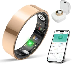 New Smart Ring Health Tracker for Women & Men, Sleep Exercise Health Monitoring, Daily Tracking, iOS/Android Compatible, IP68 Waterproof, No Subscription Required, 5Day Battery Life (Rose Gold, 8)
