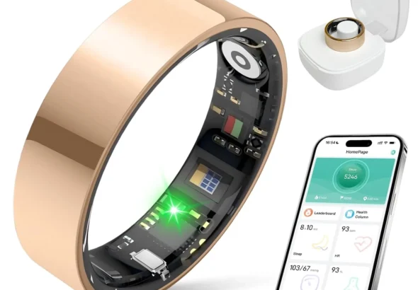 New Smart Ring Health Tracker for Women & Men, Sleep Exercise Health Monitoring, Daily Tracking, iOS/Android Compatible, IP68 Waterproof, No Subscription Required, 5Day Battery Life (Rose Gold, 8)