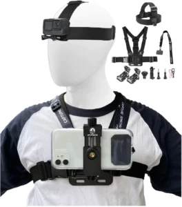 Phone Chest Mount Head Strap Accessories - Vlogging Kit for iPhone,POV Phone Holder for iPhone 17-Hands Free Body Camera Mount for Immersive Fishing Video Recording,YouTube,TikTok,Live Stream,Cooking
