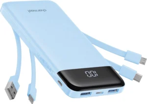 charmast Portable Charger with Reinforced Built-in 4 Cables,10000mAh Power Bank Travel Essentials 6 Outputs 3 Inputs 3A Fast Charging Compatible with iPhone iPad Samsung Google Pixel LG Moto