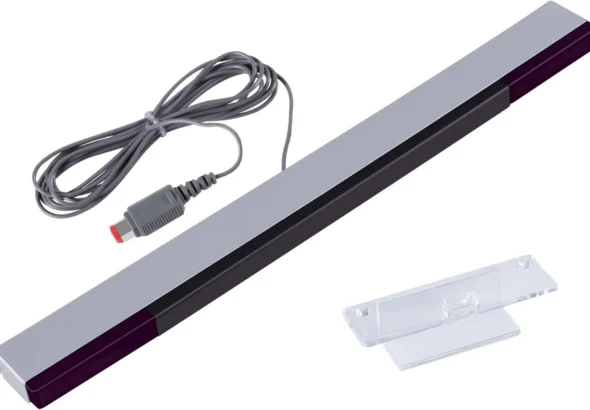 Aokin Sensor Bar for Wii, Replacement Wired Infrared Ray Sensor Bar for Nintendo Wii and Wii U Console, Includes Clear Stand