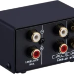 RCA Audio Switch 2 in 1 Out / 1 in 2 Out Stereo Switcher Box | Switch between TVs, computers and speakers with this RCA Audio Switch. Clear stereo sound, no cable swapping or power needed.