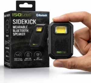 ISOtunes Sidekick Wearable Bluetooth Speaker - Mini Clip On Bluetooth Speaker, Rugged IP67 Waterproof, Dustproof, and Drop Tested Wireless Bluetooth Work Speaker