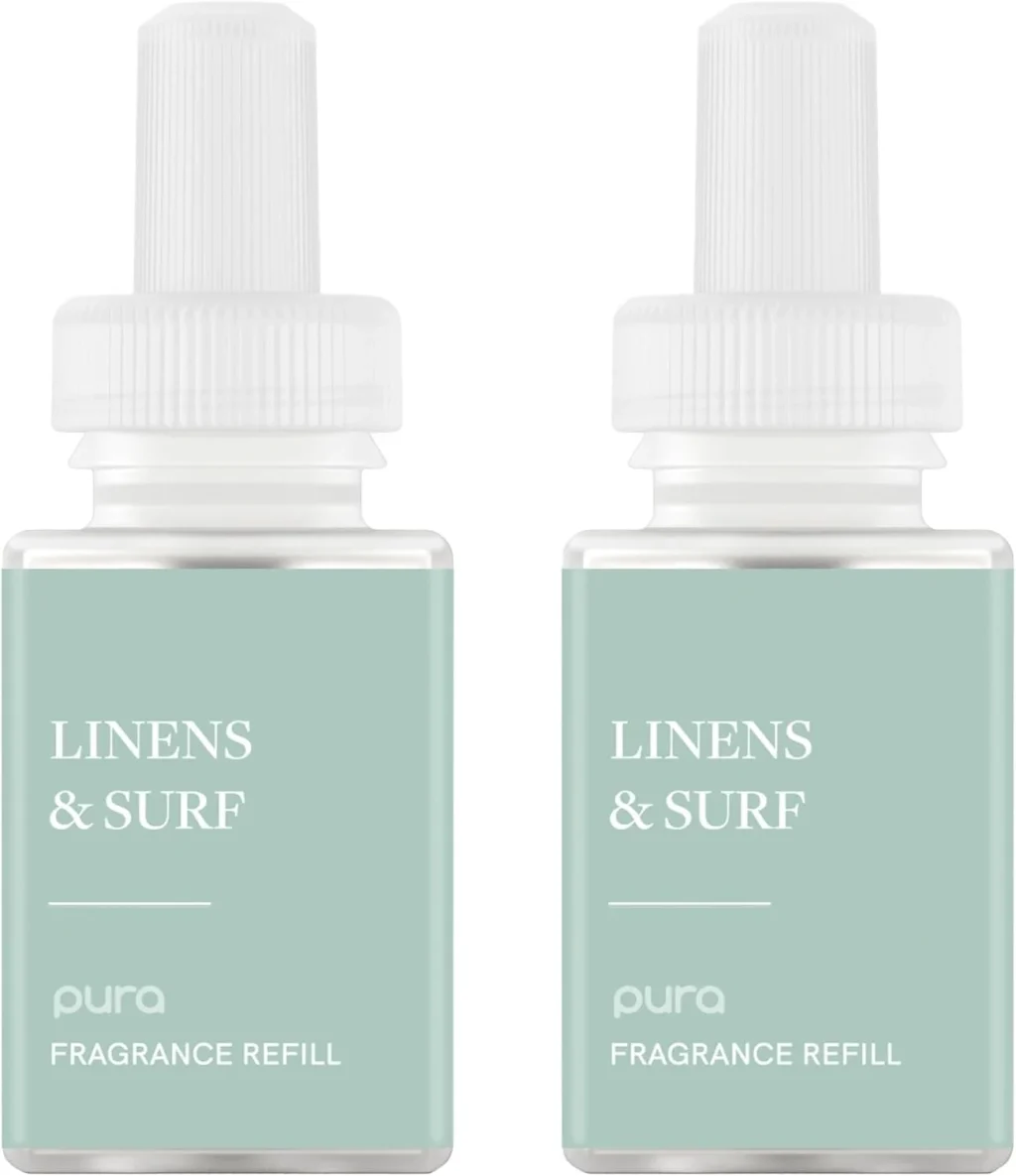 Pura Smart Home Scent Refill - Long-Lasting Premium Fragrance per Refill - Clean Diffuser Fragrance for Home, Office & Apartment - 2 Pack, Linens & Surf