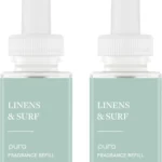 Pura Smart Home Scent Refill - Long-Lasting Premium Fragrance per Refill - Clean Diffuser Fragrance for Home, Office & Apartment - 2 Pack, Linens & Surf