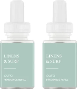 Pura Smart Home Scent Refill - Long-Lasting Premium Fragrance per Refill - Clean Diffuser Fragrance for Home, Office & Apartment - 2 Pack, Linens & Surf