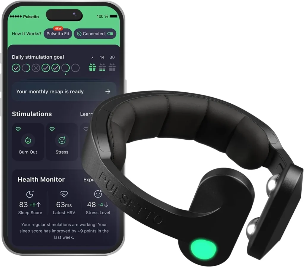 Pulsetto FIT (V2) Wellness Wearable  Relaxation, Sleep & Daily Wellness Support Device