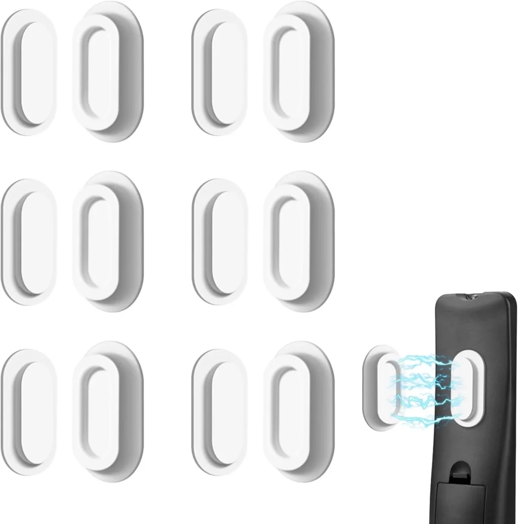 6 Pack Magnetic Remote Control Holder  Upgraded Silicone Magnetic Wall Mount for TV, Fan & Air Conditioner Remotes  Self-Adhesive, No-Drill Remote Control Holder Wall Mount