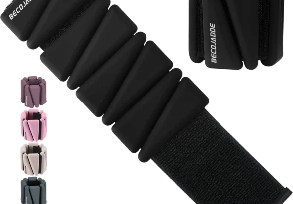 BECOJADDE Ankle Weights Set of 2 (1 lb/2 lb/3 lb Each) Adjustable Wrist Weights for Women Men Wearable Arm Leg Weight for Pilates, Running, Walking, Workout, Yoga
