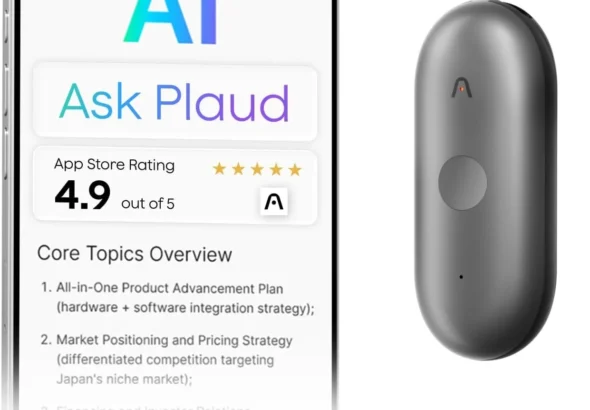 Plaud NotePin S AI Voice Recorder, Wearable AI Notetaker, AI Transcribe & Summarize, Support 112 Languages, 64GB Audio Recorder for Meetings Interviews, Professionals, Teams, with 4 Accessories