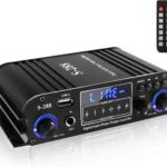 Romicta 4 Channel Bluetooth 5.0 Stereo Amplifier, 50Wx4 Home Audio Stereo Receiver, 1200W Max, USB/SD/FM, Class D HiFi Power Amp for Home Theater, Car & Karaoke, Includes Remote & Power Adapter
