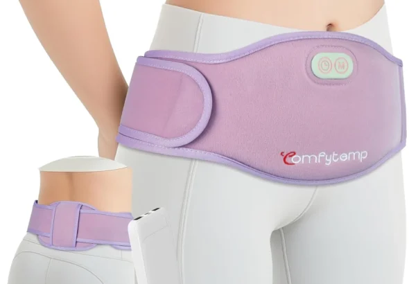 Comfytemp Portable Belly and Back Heating Pad for Period Soothing, FSA Eligible HSA Cordless Dual-Zone Menstrual Heating Pad Wearable Belt for Abdomen Waist Wireless, 3 Timer&Heat, Girl Women Daughter