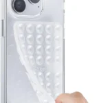Klearlook Silicone Suction Cup Phone Case Mount Double Sided, Sticky Phone Grip with Higher Suction Power for Cell Phone, Hands-Free Phone Accessories Holder for Selfies and Videos, Transparent