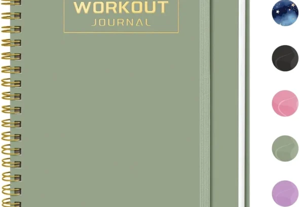 Fitness Workout Journal for Women & Men, A5(5.5" x 8.2") Workout Log Book Planner for Tracking, Progress, and Achieving Your Wellness Goals - Green