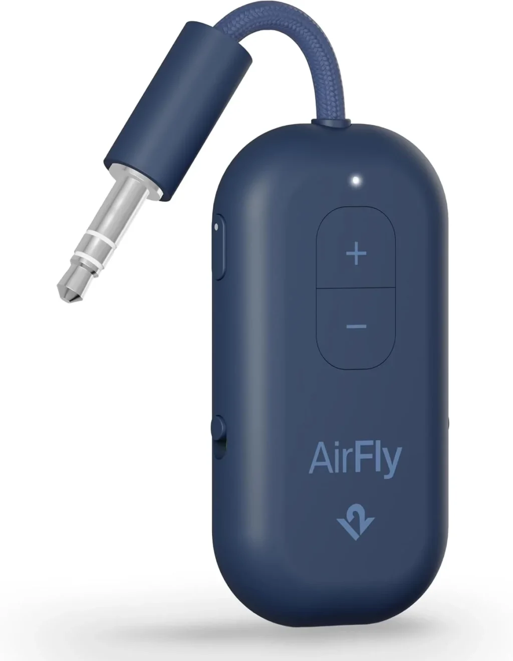 Twelve South AirFly Pro 2 Bluetooth 5.0 Transmitter/Receiver for TV to 2 Wireless Headphones  Wireless Adapter for AirPods, Car, Gym, Home, Use with Any 3.5 mm Audio Jack, Blue