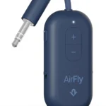 Twelve South AirFly Pro 2 Bluetooth 5.0 Transmitter/Receiver for TV to 2 Wireless Headphones  Wireless Adapter for AirPods, Car, Gym, Home, Use with Any 3.5 mm Audio Jack, Blue