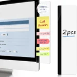 DOLLAR BOSS 2 Pcs 11" x 3.1" Transparent Acrylic Monitor Memo Board | Monitor Side Panel, Computer Screen Note Holder, Office Desk Accessories, Message Board for Sticky Notes, Fits PC & Laptop