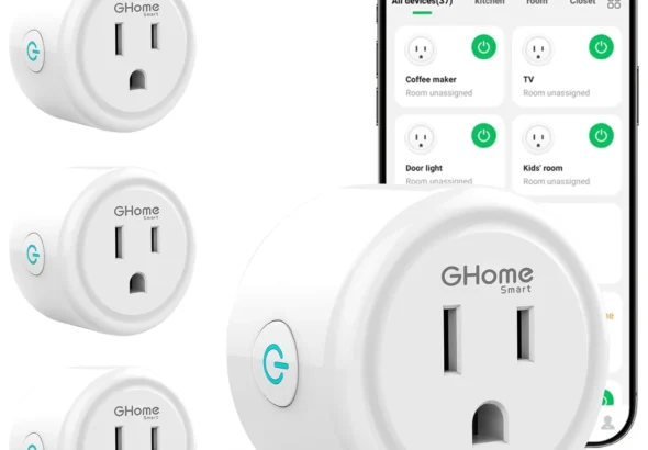 GHome Smart Plug, WiFi Smart Plugs Work with Alexa and Google Home, Smart Outlet Timer with APP Remote Control, 2.4GHz Wi-Fi Only, No Hub Required, ETL FCC Listed