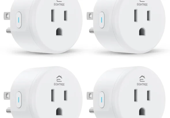 EIGHTREE Smart Plug, WiFi Outlet Works with Alexa & Google Home, Smart Home Socket with Remote Control & Timer Function, 2.4GHz WiFi Only, 4 Packs