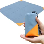 Orga'Neat Pocket Picnic Blanket, Sandproof Lightweight Pocket Camping Tarp, 55x 60 Foldable & Fits into Small Bag, Water Resistant Washable Quick Dry Compact Beach Mat for Outdoor Recreation