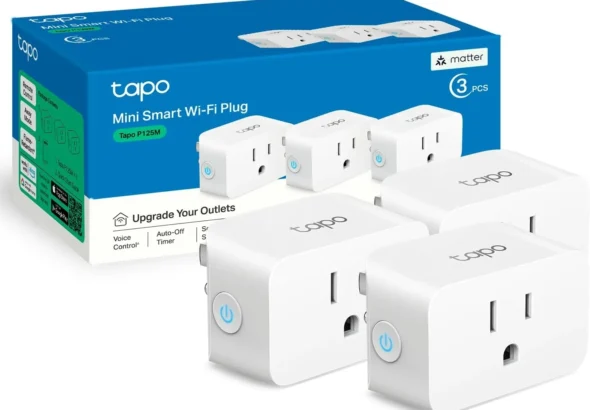 TP-Link Tapo Matter Supported Smart Plug Mini, Compact Design, 15A/1800W Max, Super Easy Setup, Works with Apple Home, Alexa & Google Home, UL Certified, 2.4G Wi-Fi Only, White, Tapo P125M(3-Pack)