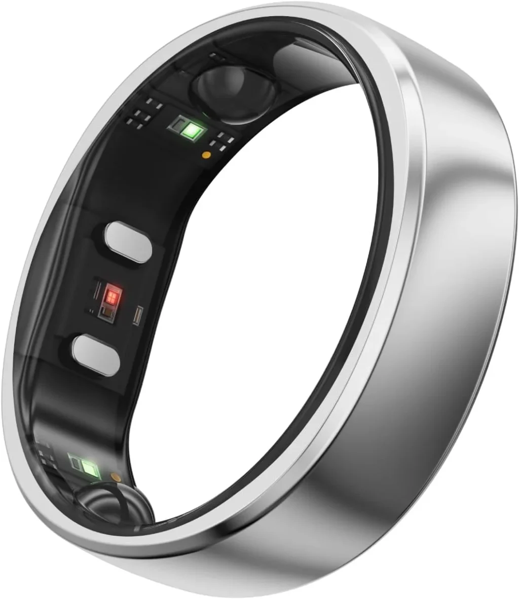 RingConn Gen 2, Worlds First Smart Ring with Sleep Apnea Monitoring, No APP Subscription, 12-Day Battery Life, Stress/Heart Rate/Women's Health Tracker, Android & iOS Compatible (Silver, Size 10)