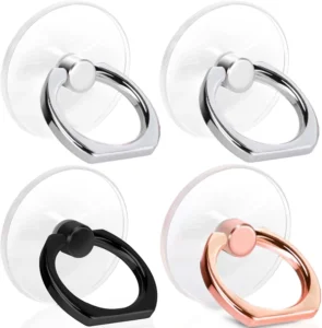 4 Pack Jsoerpay Cell Phone Ring Holder, Transparent Ring Holder 360Rotation Finger Ring Stand, Clear Cell Phone Kickstand Compatible with Most of Phones, Tablet and Case, (2Silver+1Black+1Rose Gold)