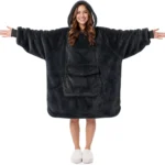 Krifey Wearable Blanket Hoodie, Oversized Sherpa Hooded Blanket for Adults | Soft sherpa fleece with sleeves and pocket; oversized fit for lounging, WFH, camping, Christmas and white elephant gifts.