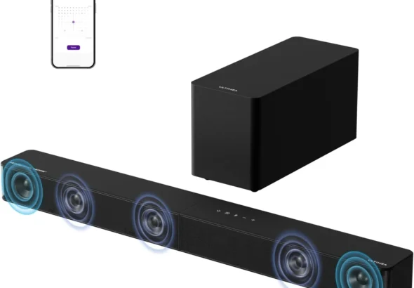 ULTIMEA 5.1CH Surround Sound Bar with Subwoofer, Dolby Atmos, VoiceMX, BassMX, APP, 300W Soundbar for Smart TV, Home Theater Surround Sound System for TV, Bluetooth 5.4, Poseidon M60 (2026 Model)