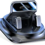 Car Dashboard Phone Holder, Rotatable One-Hand Operation Bracket, Anti-Slip Waterproof Navigation Mount with Strong Suction, Wider Silicone Base for Most Size Phones (Black)