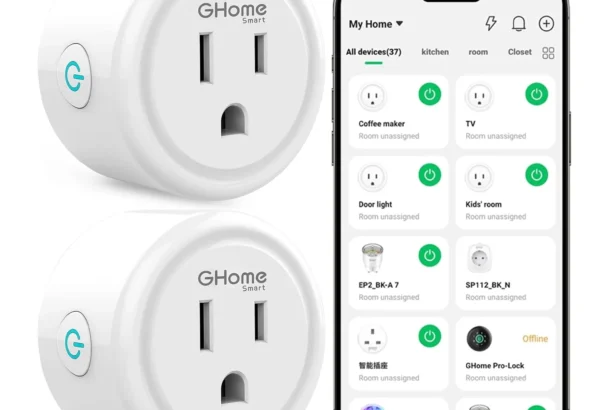 GHome Smart Plug, WiFi Smart Plugs Compatible with Alexa and Google Home, Smart Outlet Timer with APP Remote Control, 2.4GHz Wi-Fi Only, No Hub Required, ETL FCC Listed, White