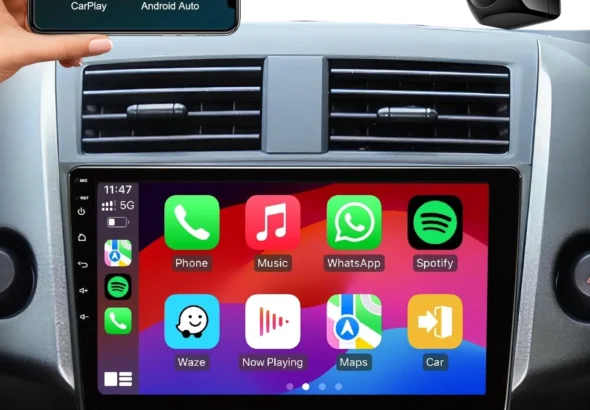 Car Stereo Radio Upgrade for Toyota RAV4 2006 2007 2008 2009 2010 2011 2012 with 9 Inch IPS HD Touch Screen/Android12/5G WiFi/Wireless CarPlay Android Auto/GPS FM/SWC Bluetooth 1080P Backup Camera