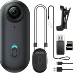Meoilkolnm Mini Wearable Body Worn Action Camera, FHD 1080P, Thumb Size, Hands Free Recording with Premium Portable Camcorder Mount Anywhere for Security, Work, Guard, Travel, 128GB, Black