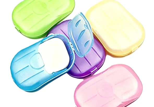 Disposable Soap Sheets Paper 5 Boxes Hand Cleaner Fragrance Mini Soap Paper for school Indoor, Outdoor, Travel, Camping HikingPaper SoapTravel Soap,Foot and Hand Care