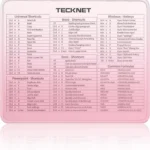 TECKNET Excel Cheat Sheet Desk Pad, Mouse Pad for Excel Word PowerPoint Windows Shortcuts-11.6x9.8 Inch, Non-Slip Waterproof Office Desk Mat, Portable, Durable, Clear Printing, Pink