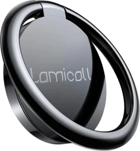 Lamicall Cell Phone Ring Holder Stand - Phone Finger Gip Kickstand, 360 Rotation Polished Metal Grip for Magnetic Car Mount, Fit for iPhone 17/16/15/14 Pro Max Air, Android Smartphone Accessories