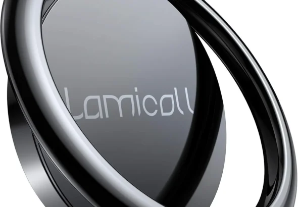 Lamicall Cell Phone Ring Holder Stand - Phone Finger Gip Kickstand, 360 Rotation Polished Metal Grip for Magnetic Car Mount, Fit for iPhone 17/16/15/14 Pro Max Air, Android Smartphone Accessories