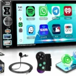 Rimoody 6.9 inch Single Din Car Stereo Wired Carplay Android Auto Car Radio with Bluetooth 5.2, Touch Screen Mirror Link FM/EQ USB-2/Type-C/SWC/MIC Car Audio Receiver with Backup Camera