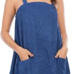 Veseacky Women Bath Wrap Towel for Womens Shower with Pocket Adjustable Spa Robe & Facial Headband