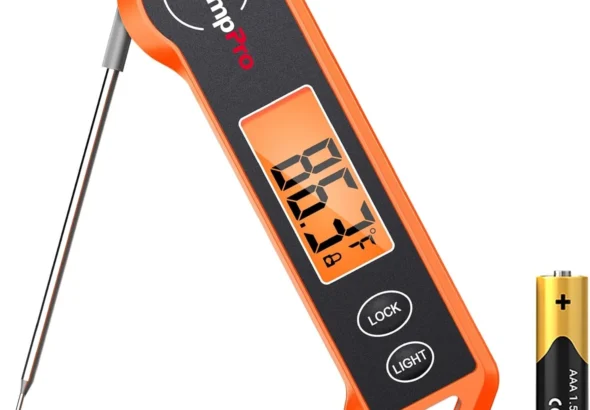 TempPro TP19H 1 Sec Digital Meat Thermometer for Cooking | Instant Read Food Thermometer with Motion Wake for BBQ Grill Oil Fry Candy, Gifts for Men Dad Husband (Previously ThermoPro)