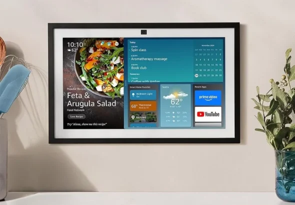 Amazon Echo Show 15 (newest model), Full HD 15.6" kitchen hub for home organization, with built-in Fire TV, Designed for Alexa+