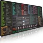 Pixiecube Excel Cheat Sheet Desk Pad | Excel Shortcut Keys Mouse Pad | Extended Large XL Gaming Mousepad | PC Office Spreadsheet Keyboard Mat | Non-Slip Stitched Edge
