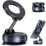 Jikasho Vacuum Magnetic Car Phone Holder for Magsafe, Hands-Free 360 Adjustable Suction Cup Phone Mount for Car/Gym/Mirror/Smooth Surface, Compatible with iPhone & Android (Black)