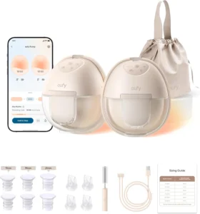 eufy Security Heated Wearable Breast Pump S1, Hands-Free Breast Pump with Industry-Leading HeatFlow Tech, App-Controlled OptiRhythm, 300 mmHg Strong Suction, Leakproof, Slim and 46 dB Quiet
