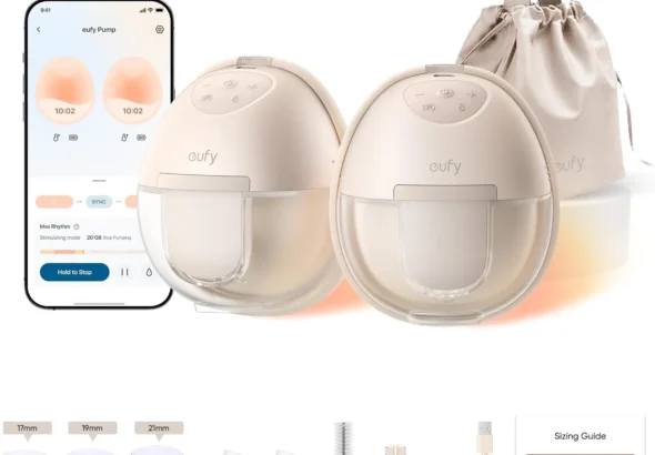 eufy Security Heated Wearable Breast Pump S1, Hands-Free Breast Pump with Industry-Leading HeatFlow Tech, App-Controlled OptiRhythm, 300 mmHg Strong Suction, Leakproof, Slim and 46 dB Quiet