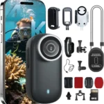 4K Mini Body Camera,64G Wearable Camera with 360Rotatable Clip & Magnetic Clip, Thumb Size, 96 Minutes for Recording, Easy to Use for Lecture, Traveling, Pet Walking and OutdoorsBlack