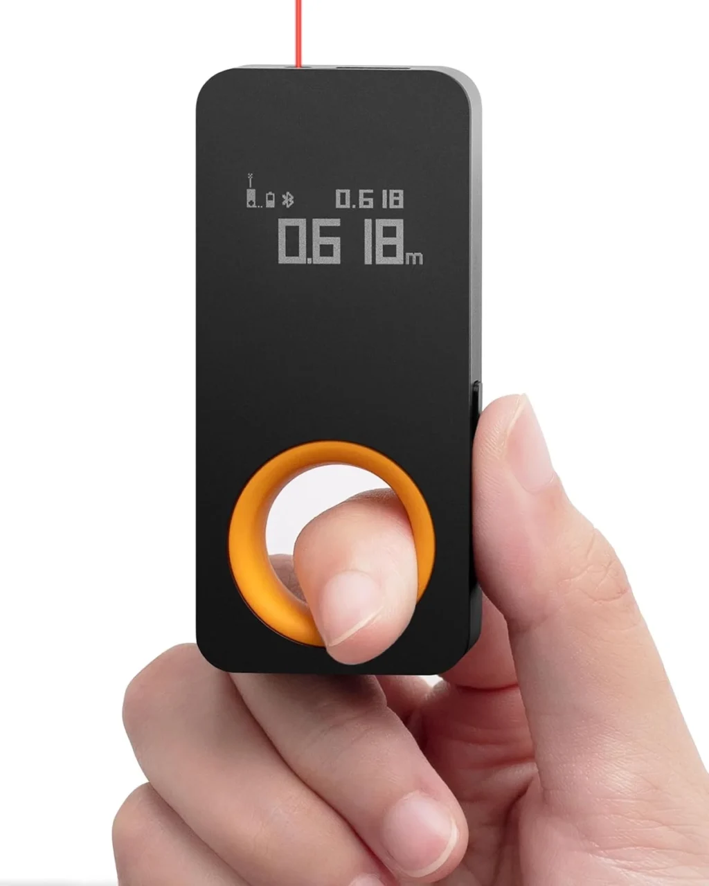 HOTO Pocket-Size Laser Measuring Tool, EDC Gadget Birthday Gift for Men Dad | Keychain-ready Carry Design, 98Ft Laser Tape Measure 2mm Accuracy, USB-C Rechargeable, OLED Display, Ft/M/in Unit Conversion