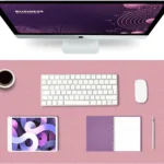 K KNODEL Large Office Leather Desk Mat, Mouse and Keyboard Pad, Computer and Laptop Mat, Desktop Protector and Cover, Writing Pad and Blotter (31.5"x15.7", Purple)